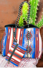 Load image into Gallery viewer, Brown Aztec Neoprene Western Tote Bag