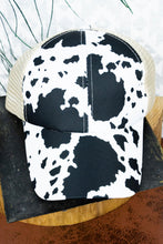 Load image into Gallery viewer, Cow Print Ponytail Mesh Western Hat