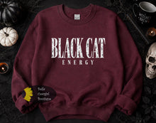 Load image into Gallery viewer, Black Cat Energy Halloween Sweatshirt
