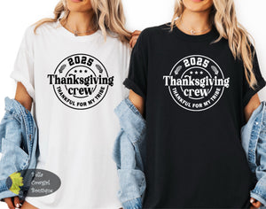 Thanksgiving Crew 2025 Thankful For My Tribe Friendsgiving Matching Group T-Shirt