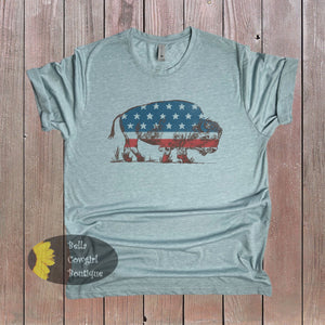 Red White And Buffalo July 4th Patriotic T-Shirt