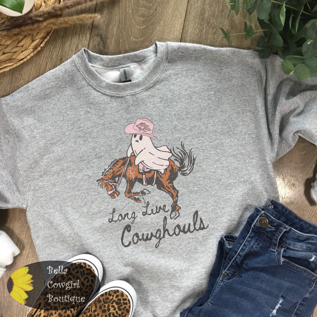 Long Live Cowghouls Country Western Halloween Sweatshirt