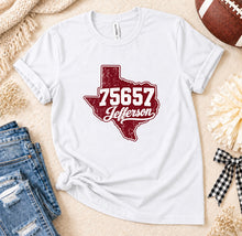 Load image into Gallery viewer, Jefferson Texas 75657 Zip Code T-Shirt
