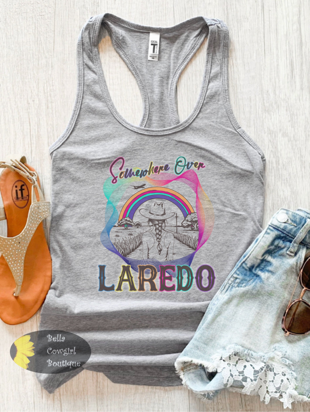 Somewhere Over Laredo Country Music Western Women's Tank Top