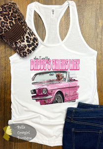 Don't Worry Daddy's On His Way Funny Trump Patriotic Women's Tank Top
