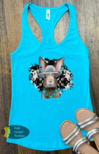 Load image into Gallery viewer, Turquoise Easter Bunny Western Women's Tank Top
