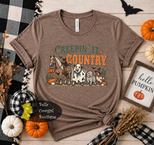 Load image into Gallery viewer, Creepin' It Country Funny Farmhouse Halloween T-Shirt
