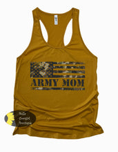 Load image into Gallery viewer, Camo Army Mom Flag Military Patriotic Women's Tank Top
