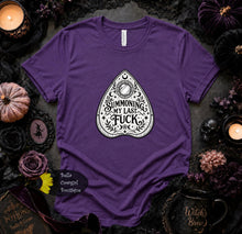 Load image into Gallery viewer, Summoning My Last Fck Ouija Board Funny Halloween T-Shirt
