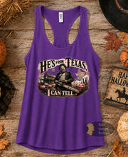 Load image into Gallery viewer, He's From Texas I Can Tell Horror Halloween Chainsaw Country Music Women's Tank Top
