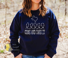 Load image into Gallery viewer, Stand With Texas Come And Take It Barbed Wire Texas Patriotic Unisex Sweatshirt
