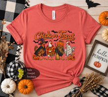 Load image into Gallery viewer, Chick Or Treat Funny Halloween Chickens In Costume Farmhouse Western T-Shirt
