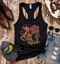 Load image into Gallery viewer, I Will Succeed Because I Am Insane Cowgirl Leopard Lasso Cactus Western Women's Tank Top
