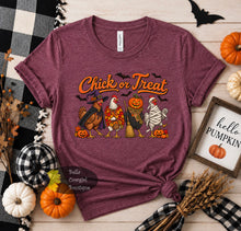 Load image into Gallery viewer, Chick Or Treat Funny Halloween Chickens In Costume Farmhouse Western T-Shirt
