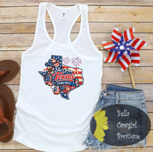 Load image into Gallery viewer, She's From Texas I Can Tell Patriotic Western July 4th Women's Tank Top
