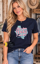 Load image into Gallery viewer, Turquoise &amp; Pink She's From Texas I Can Tell Western Country Music Concert T-Shirt
