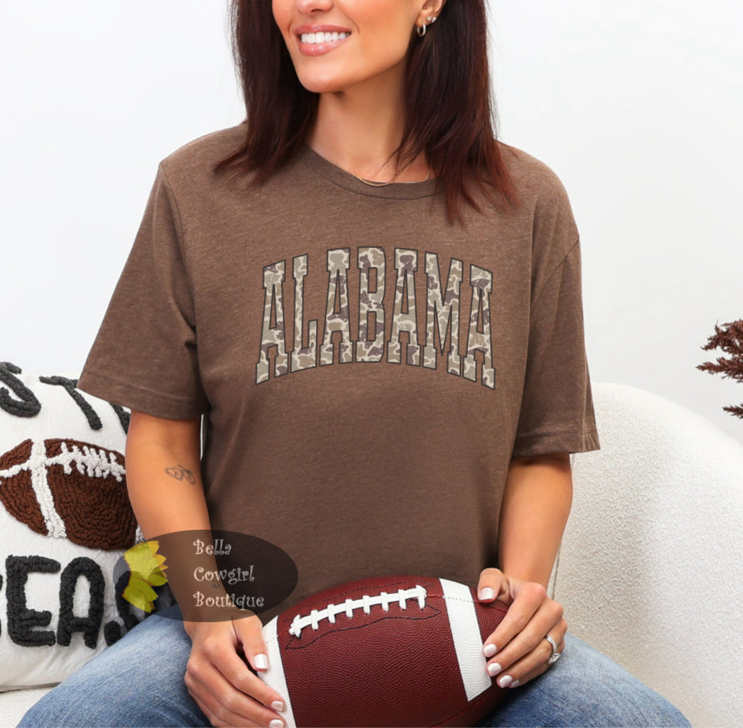 Distressed Country Camo Alabama T-Shirt