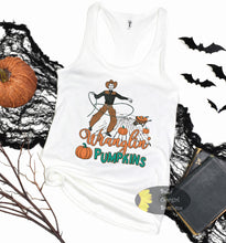 Load image into Gallery viewer, Wranglin&#39; Pumpkins Autumn Halloween Country Western Women&#39;s Tank Top
