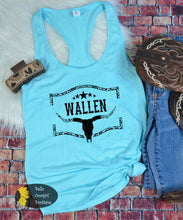 Load image into Gallery viewer, Western Steer Skull Country Music Wallen Women's Tank Top
