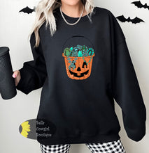 Load image into Gallery viewer, Turquoise Halloween Bucket Western Sweatshirt
