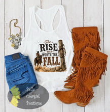 Load image into Gallery viewer, The Rise Was Worth The Fall Country Western Music Concert Women's Tank Top
