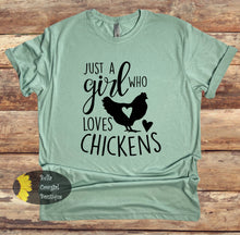 Load image into Gallery viewer, Just A Girl Who Loves Chickens Country T-Shirt
