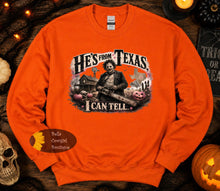 Load image into Gallery viewer, He's From Texas I Can Tell Country Music Horror Halloween Sweatshirt
