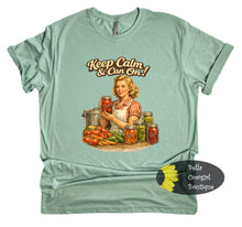 Load image into Gallery viewer, Keep Calm &amp; Can On Vintage Canning Gardening Ball Mason Jar T-Shirt
