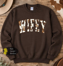 Load image into Gallery viewer, Cow Print Wifey Western Sweatshirt
