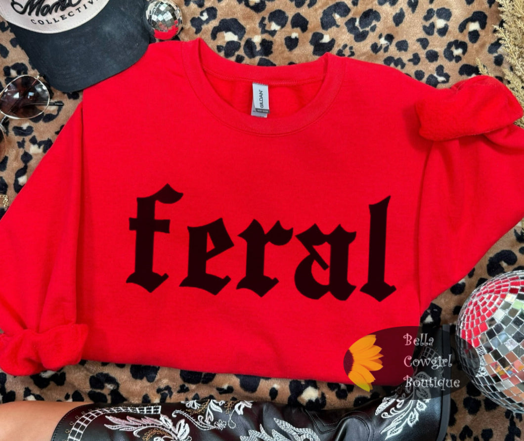 Feral Funny Western Sweatshirt