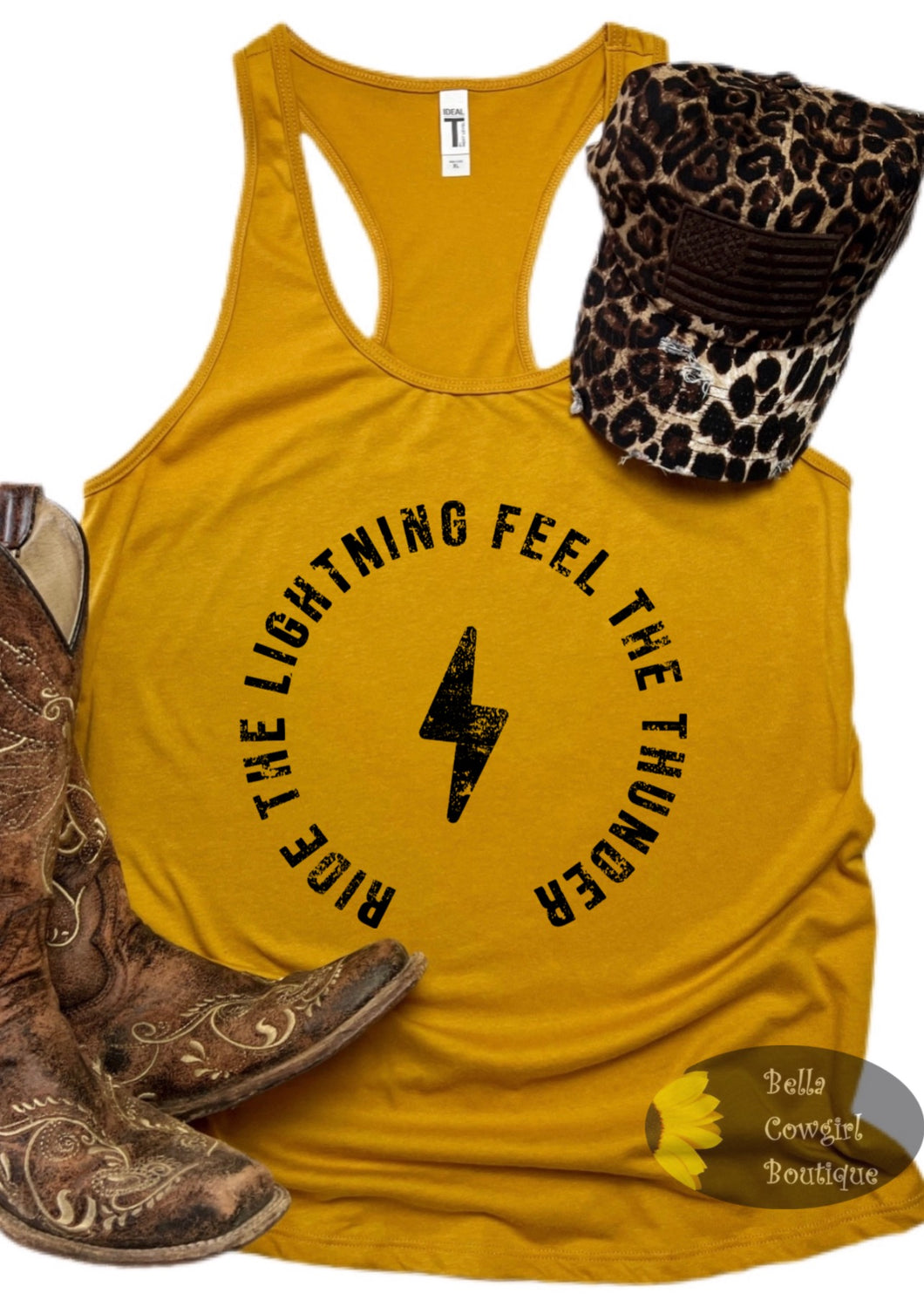 Ride The Lightning Feel The Thunder Western Country Music Women's Tank Top