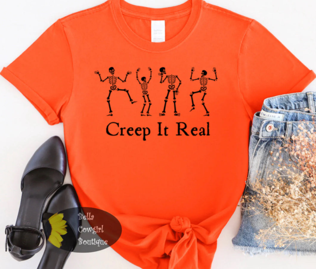 Creep It Real Skeleton Halloween T-Shirt