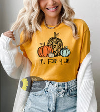 Load image into Gallery viewer, It&#39;s Fall Y&#39;all Leopard Pumpkin T-Shirt
