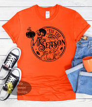 Load image into Gallery viewer, Tis The Season Skeleton Pumpkin Halloween Women&#39;s T-Shirt
