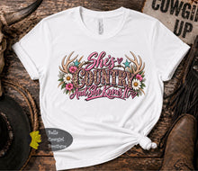 Load image into Gallery viewer, She's Country And She Knows It Deer Antler Country Music T-Shirt
