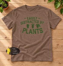 Load image into Gallery viewer, Easily Distracted By Plants Funny Gardening T-Shirt

