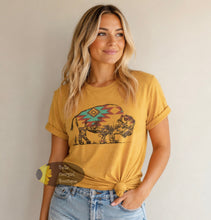 Load image into Gallery viewer, Western Aztec Bison T-Shirt
