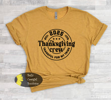 Load image into Gallery viewer, Thanksgiving Crew 2025 Thankful For My Tribe Friendsgiving Matching Group T-Shirt

