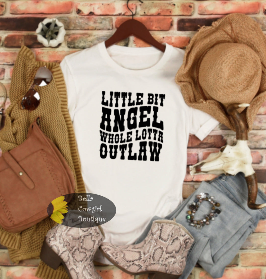 Little Bit Angel Whole Lotta Outlaw Country Music Concert T-Shirt