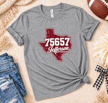 Load image into Gallery viewer, Jefferson Texas 75657 Zip Code T-Shirt
