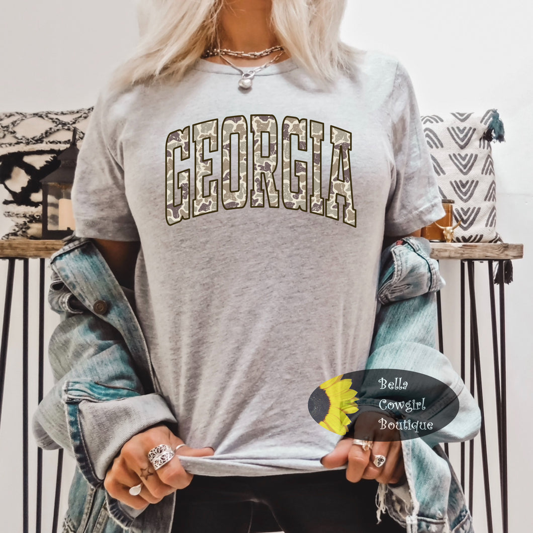 Distressed Country Camo Georgia T-Shirt