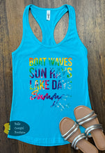 Load image into Gallery viewer, Boat Waves Sun Rays Lake Days Summer Haze Tank Top
