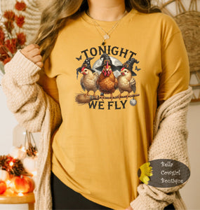 Tonight We Fly Country Chicken Halloween T-Shirt