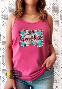 Living On That Blue Collar Dollar Country Music Women's Tank Top