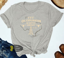 Load image into Gallery viewer, CTT Oil Exploration &amp; Cattle West Texas Country Oil Field T-Shirt
