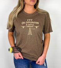 Load image into Gallery viewer, CTT Oil Exploration &amp; Cattle West Texas Country Oil Field T-Shirt
