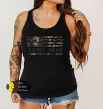 Load image into Gallery viewer, Camo Army Mom Flag Military Patriotic Women's Tank Top
