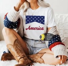 Load image into Gallery viewer, America Patriotic Stars Western July 4th T-Shirt
