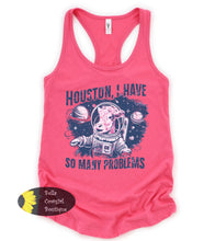 Load image into Gallery viewer, Houston I Have So Many Problems Outer Space Cow Western Women's Tank Top
