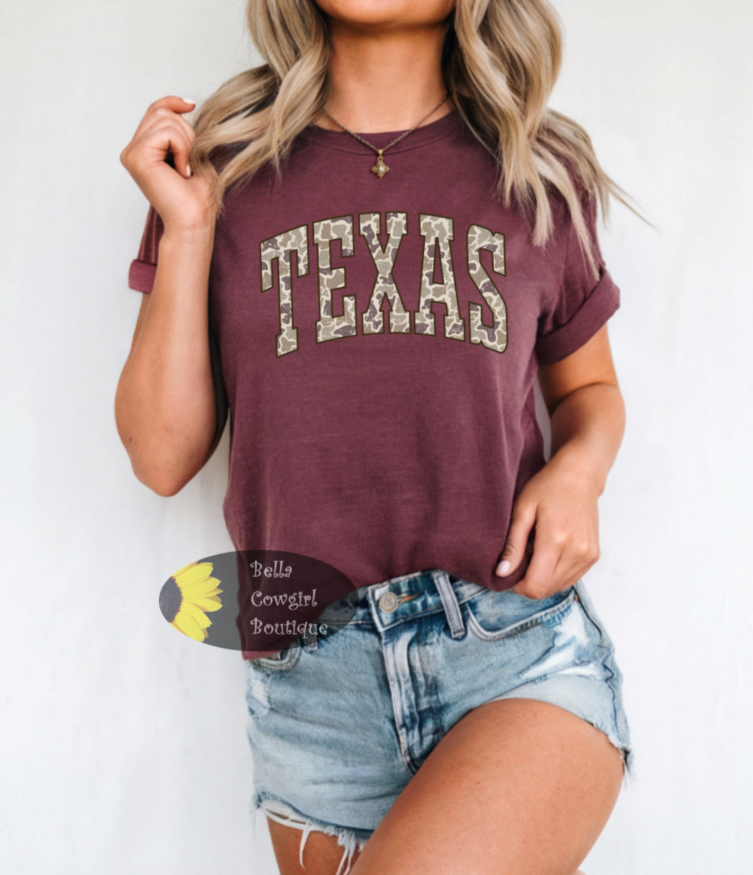 Distressed Country Camo Texas T-Shirt